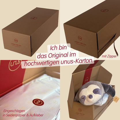 UNUS Faultier Kuscheltier Seitenschläferkissen – 100 cm Türkis