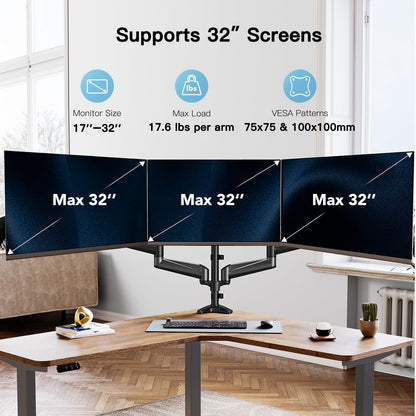 HUANUO 3-fach Monitorhalterung – 17-32 Zoll Schwarz
