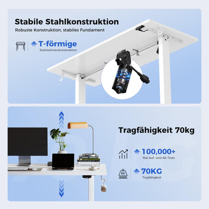 Agilestic Elektrischer Steh-Sitz Schreibtisch 100x60 cm Weiss