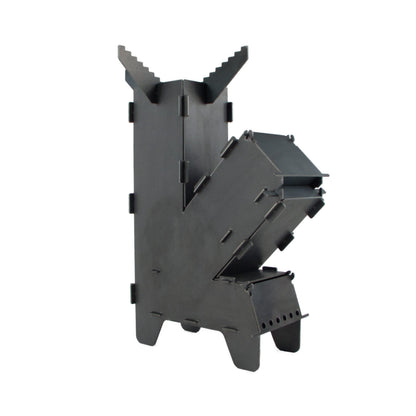 Fire World Raketenofen Campingkocher – 5mm Grillplatte, 3mm Stahl