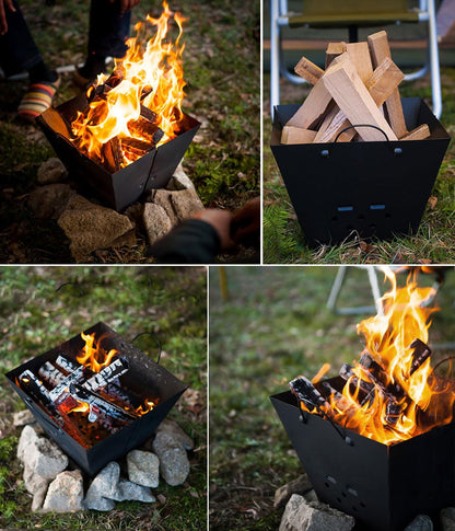 Snowpea Feuerstelle FP-01 – tragbare Feuerschale mit Grillrost