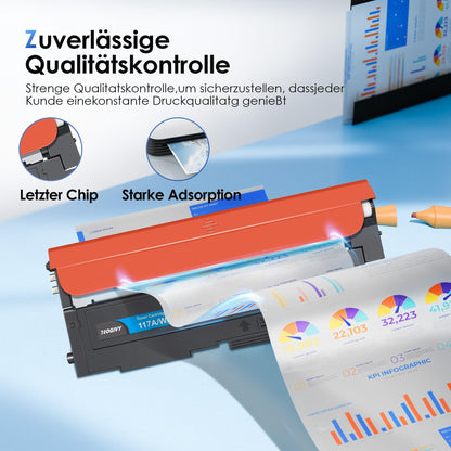 NOGIVY 117A Toner Set 4er-Pack kompatibel für HP Color Laser MFP 178nw