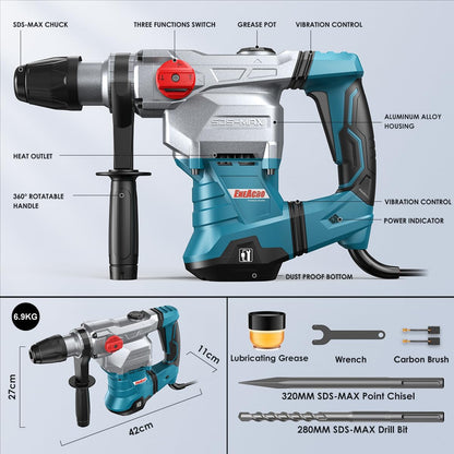 ENEACRO SDS-Max Bohrhammer 4001WP, 1500 W, 12 J, Abbruchhammer