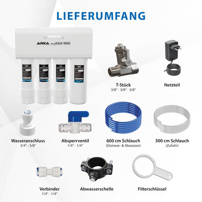 ARKA myAQUA 1900 Umkehrosmoseanlage – Wasserfilter 1900 L/Tag