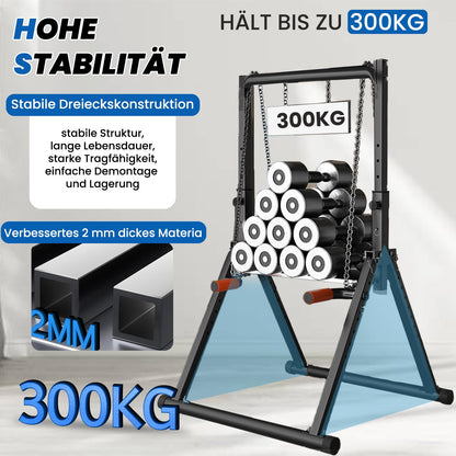 DOBESTS Faltbar Power Tower 011 Dip Station Klimmzug - Schwarz