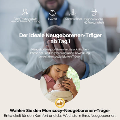 Momcozy Ergonomische Babytrage Neugeborene 3-11 kg - Khaki