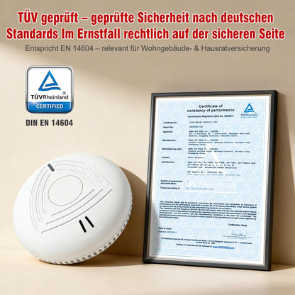 DAYTECH Rauchmelder 10 Jahre Batterie, 6er Set mit Magnethalterung
