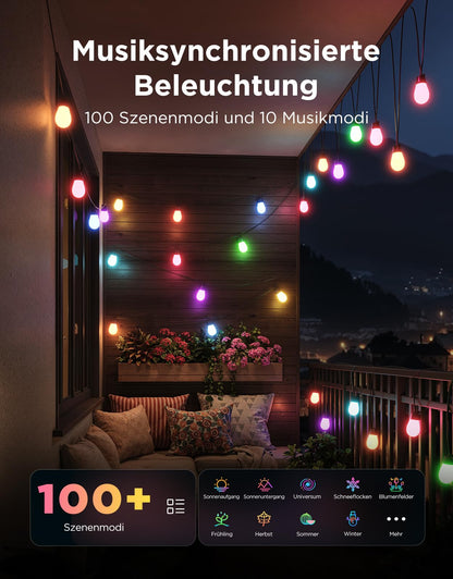 Govee RGBICW LED Lichterkette Aussen 30M - App & Sprachsteuerung