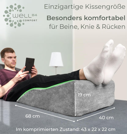 WELL B4 Venenkissen – Ergonomisches Keilkissen zum Beine hochlagern