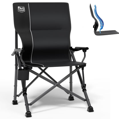 TIMBER RIDGE Campingstuhl – Faltbar 150kg verstellbar. Faltbarer Outdoor-Sitz mit verstellbarer Lehne und 150kg Tragkraft für Camping.