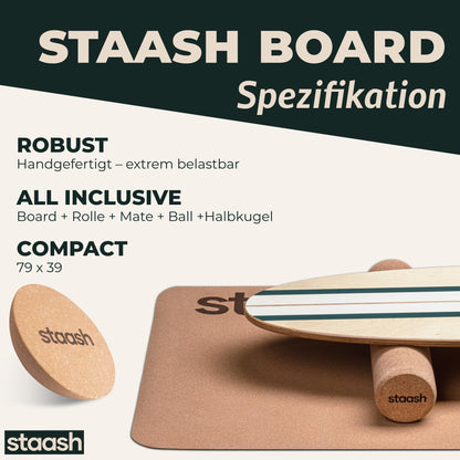 STAASH® Balance Board für Gleichgewicht & Fitness - Full Kit