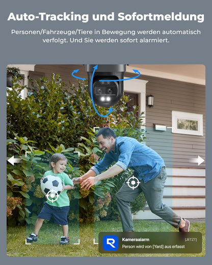 Reolink TrackMix WiFi 4K PTZ Überwachungskamera Aussen - Grau