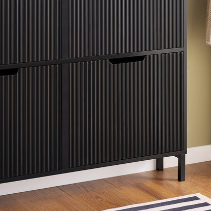 SoBuy FSR177-L-SCH Schuhkipper schmal 4 Klappen Schwarz