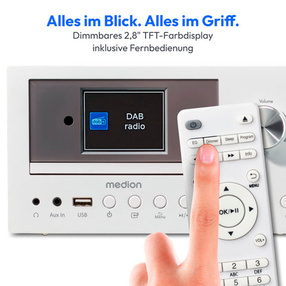 MEDION P85003 Micro Audio System Internetradio DAB+ - Weiss