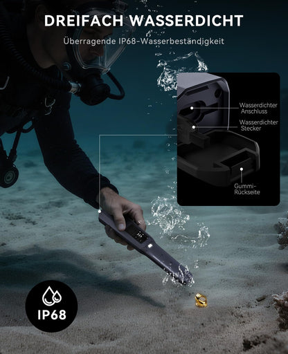 SUNPOW Pinpointer Metalldetektor NX-GD01, IP68 wasserdicht mit LCD