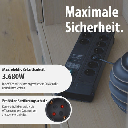 Brennenstuhl Premium-Line Steckdosenleiste 8-fach Überspannungsschutz 3m schwarz