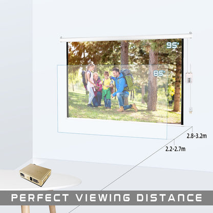 CCLIFE Elektrische Motor Beamer Leinwand – 85/95 Zoll