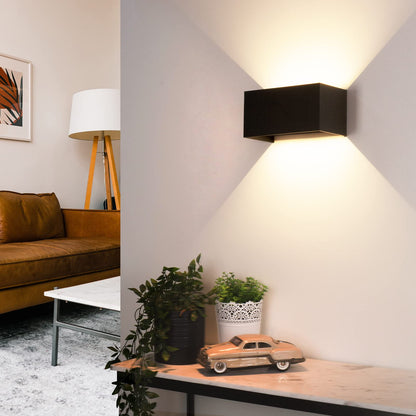 Cwycfw 24W LED Wandleuchte Aussen/Innen – Schwarz Warmweiss 2er Set