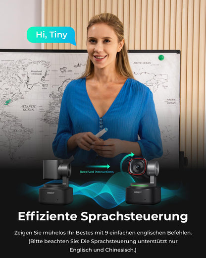 OBSBOT Tiny 2 PTZ 4K Webcam – KI-Tracking & Gestensteuerung