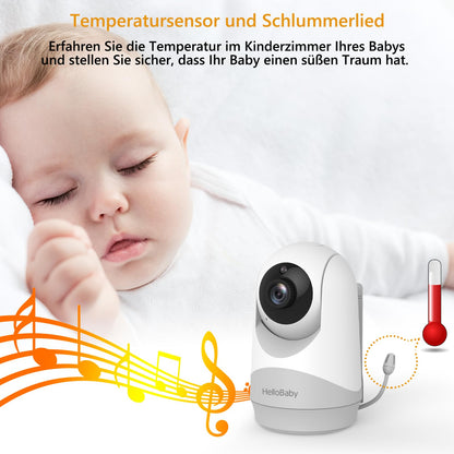 HelloBaby HB6233 Babyphone mit Kamera, 3,2-Zoll-Display, Nachtsicht