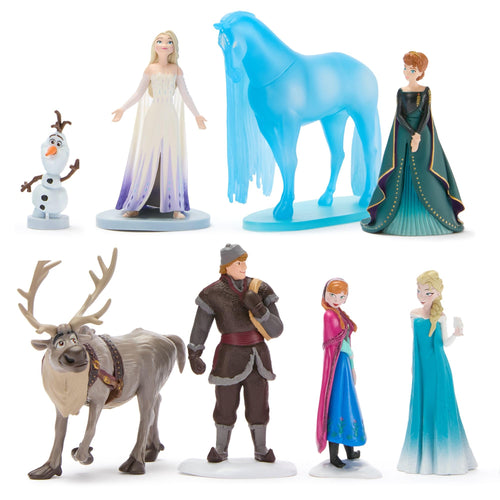 Disney Store Die Eiskönigin Spielzeugfiguren-Set, 8 Figuren: Elsa, Anna, Olaf, Sven, Kristoff und Nokk mit Sockel