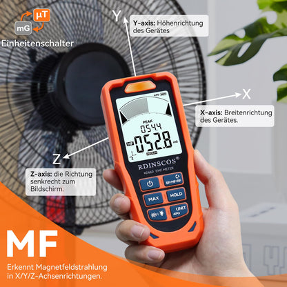 RDINSCOS RD660 EMF-Messgerät 3-in-1 Handheld-Detektor für EF, MF, RF