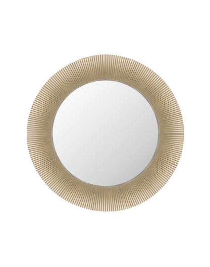 Kartell All Saints Wandspiegel, gold metal Finish, rund, Ø 78 cm. Er dient zur Wandmontage und Raumreflexion.