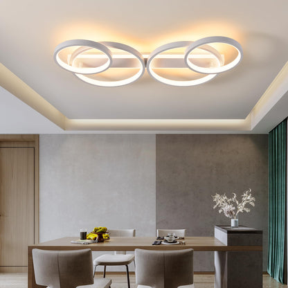 LED Deckenleuchte Ringform Dimmbar 4-flammig - Weiss 86cm