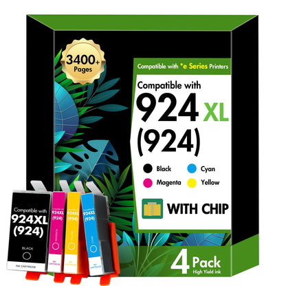 INFITONER 924XL Patronen Multipack kompatibel für HP OfficeJet Pro, 4 Patronen mit Chip in Schwarz, Cyan, Magenta und Gelb