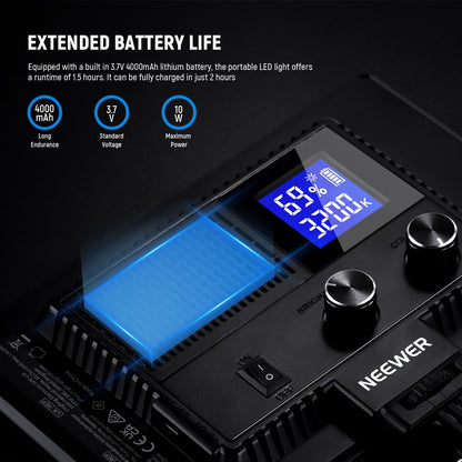 NEEWER NL-116AI LED Videolicht Panel mit Mini Stativ 3200-5600K