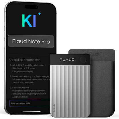Plaud Note Pro KI-Diktiergerät mit Transkription und 50 h Aufnahme, flaches Gehäuse mit InstantView-Display