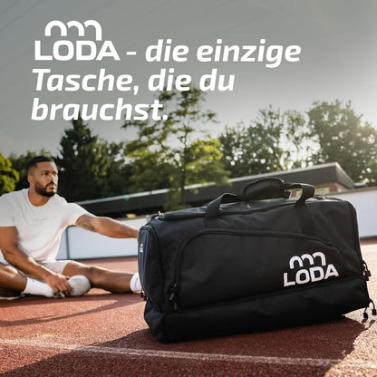 LODA Team Sporttasche 68L mit Schuhfach, Nassfach & Rucksackfunktion