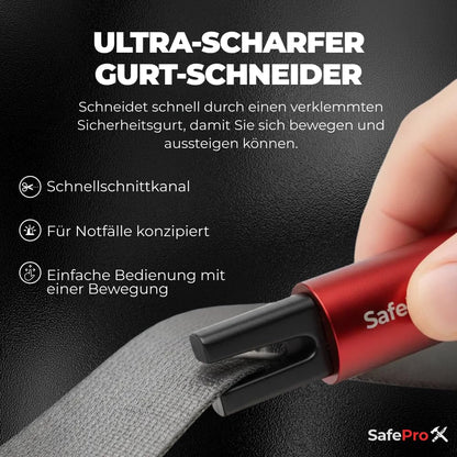 SafePro X Notfallhammer mit Gurtschneider und Glasbrecher, 2er-Pack