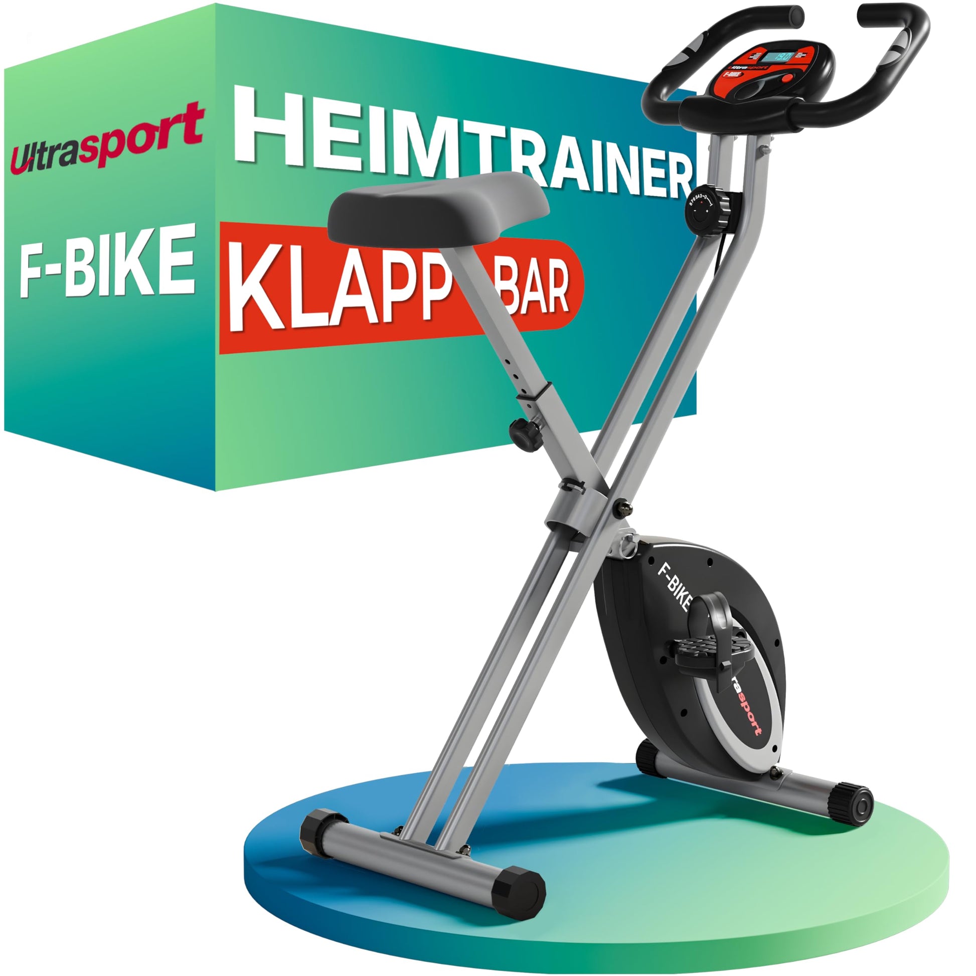 Ultrasport F-Bike Klappbares Ergometer für Fitness – rosa. Kompaktes Heimtrainer für effektives Cardio-Training zu Hause.