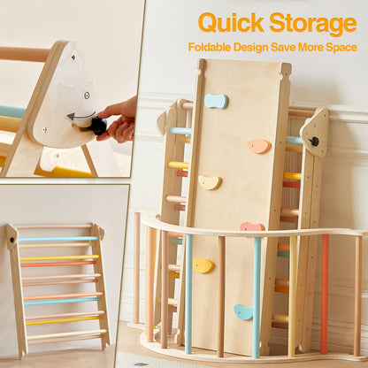 Giant bean 5-in-1 Montessori Kletterdreieck Kletterbogen Rutsche - Bunt