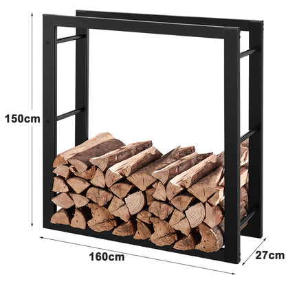 RANSENERS Kaminholzregal Metall Brennholzregal - 160x27x150cm