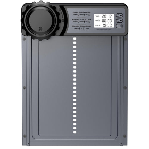 CHAMUTY Automatische Hühnerklappe Aluminium mit Timer und Display, elektrische Hühnerstalltür mit Einklemmschutz