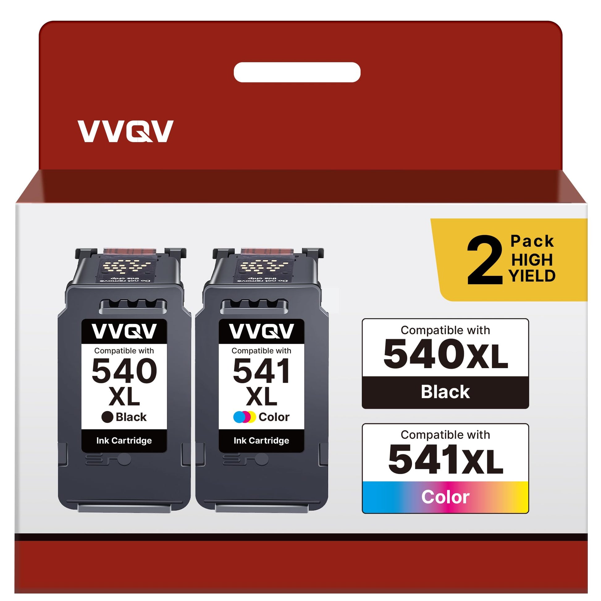 VVQV PG-540XL CL-541XL Druckerpatronen Multipack für Canon Pixma, schwarze und farbige Patrone