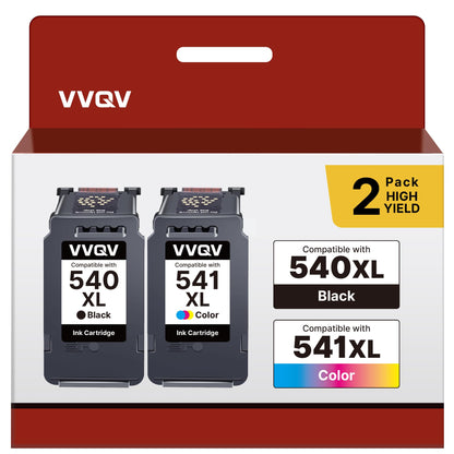 VVQV PG-540XL CL-541XL Druckerpatronen Multipack für Canon Pixma, schwarze und farbige Patrone