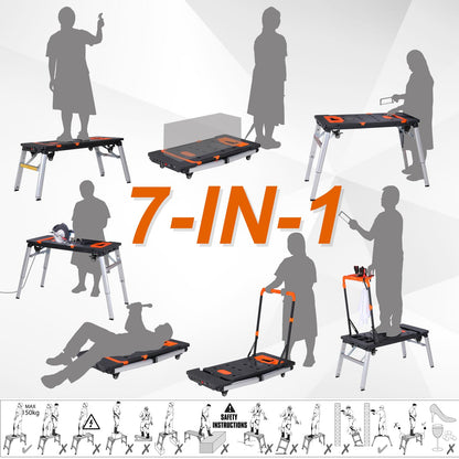 TLGREEN 7-in-1 Werkbank klappbar, höhenverstellbar, bis 200 kg