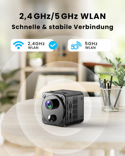 ULEXOR R8 4K Mini Kamera – WLAN Überwachungskamera mit Nachtsicht