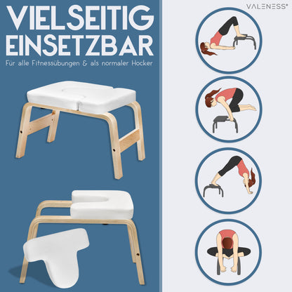 VALENESS® Yoga Kopfstandhocker – Handstand Hocker Weiss