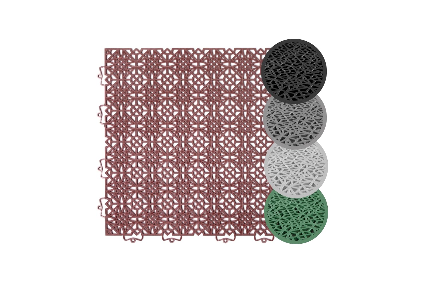 andiamo Terra Sol Terrassenfliesen Klicksystem 5m² Terra. Quadratische, terrakotta-farbene Fliesen für Terrassenböden mit Klickverbindung.