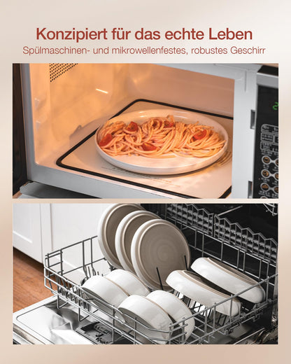 Richmount Milkyway Steingut Geschirrset 18-teilig – Weiss für 6