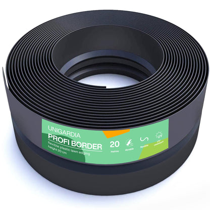 Flexible Rasenkante Kunststoff schwarz – 20m x 20cm Beeteinfassung