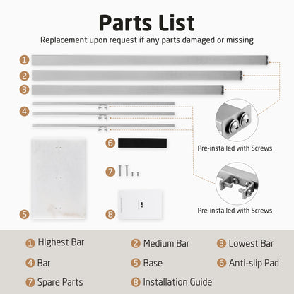 KES BTH217S3-2 Handtuchhalter 3 Stangen Stehend Marmor Gebürstet