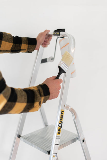 DRABEST Klappbare Alu Trittleiter 6 Stufen - Haushaltsleiter