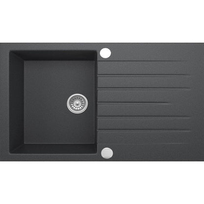 Granit ZQZ2113 Küchen-Granitspüle - Schwarz 76x45: Spülbecken aus Granit für den Kücheneinbau zur hygienischen Reinigung.