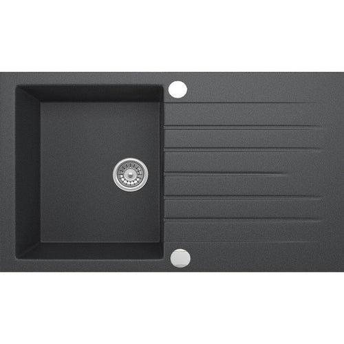 Granit ZQZ2113 Küchen-Granitspüle - Schwarz 76x45: Spülbecken aus Granit für den Kücheneinbau zur hygienischen Reinigung.