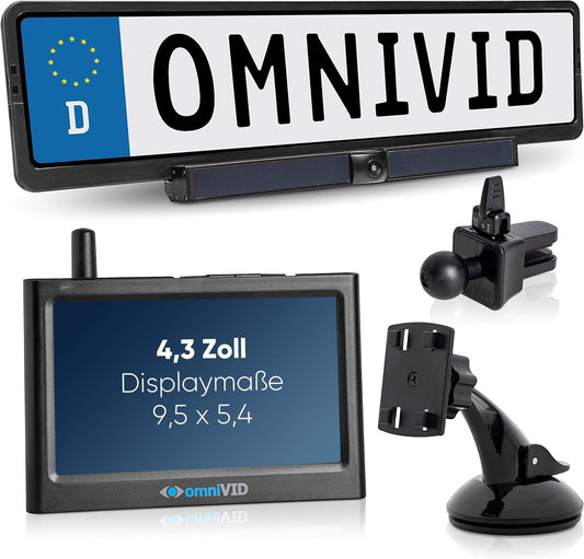 omniVID® Solar4 Premium Rückfahrkamera-System - Kabellos 4,3 Zoll